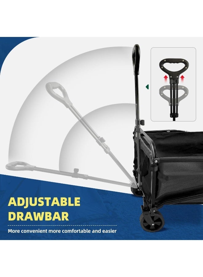 Inabyte 5-Inch Heavy-Duty Folding  Hand Truck, 220LBS Load Capacity, Multi-Use for Outdoor Camping Gardening Shopping (Black) - Image 3